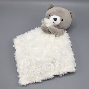 Carters Just One You Grey Bear Plush Lovey Baby Security Blanket 13" Swirl Faux